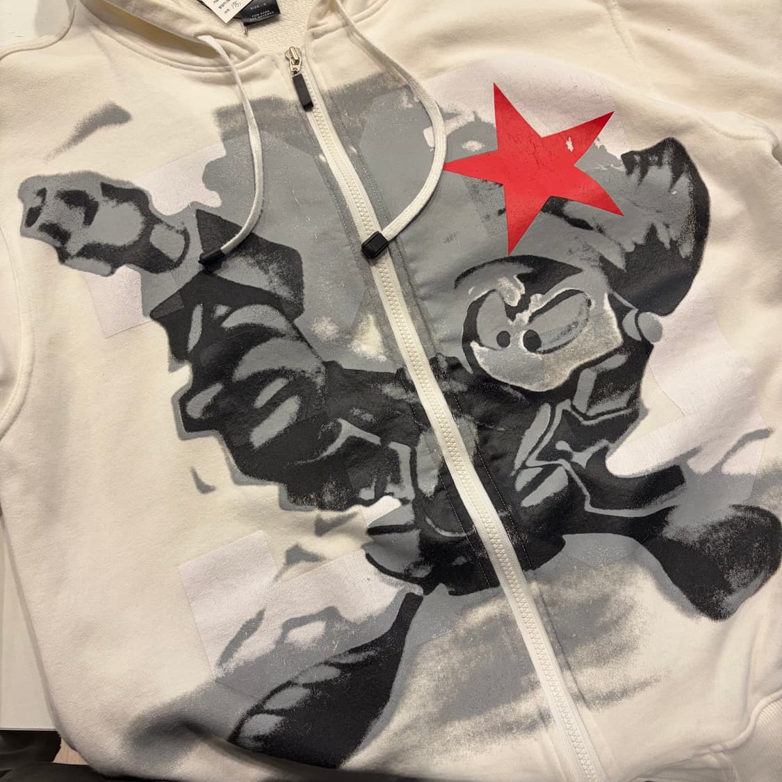 [XL] 넘버나인 아트웍 프린팅 스웻 후드집업 화이트 D249 상품이미지6