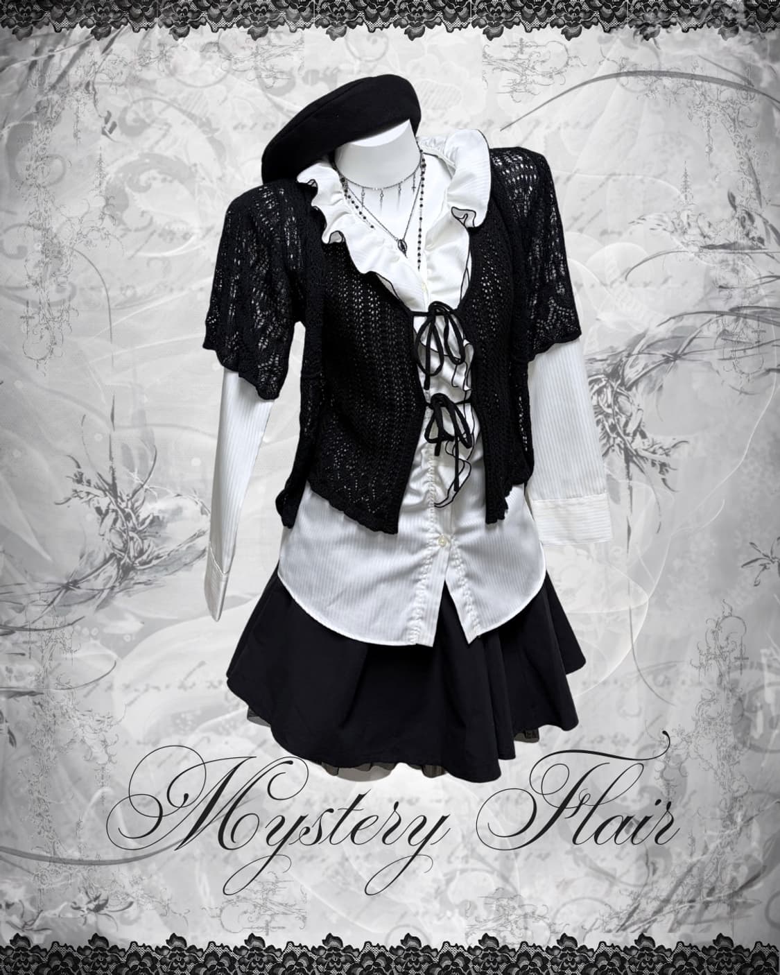 공겜여주 러플 블라우스 코디세트 4pcs 상품이미지1