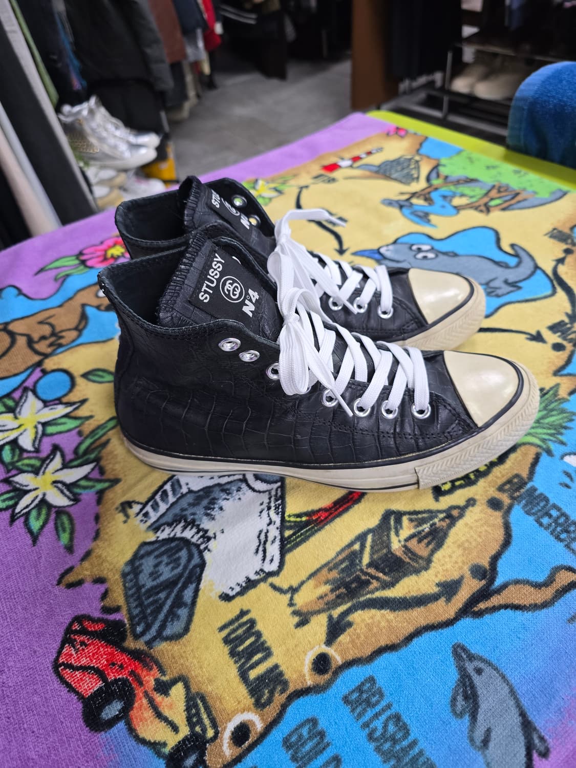 스투시 컨버스 블랙 하이 크로커다일 (1513) 상품이미지2