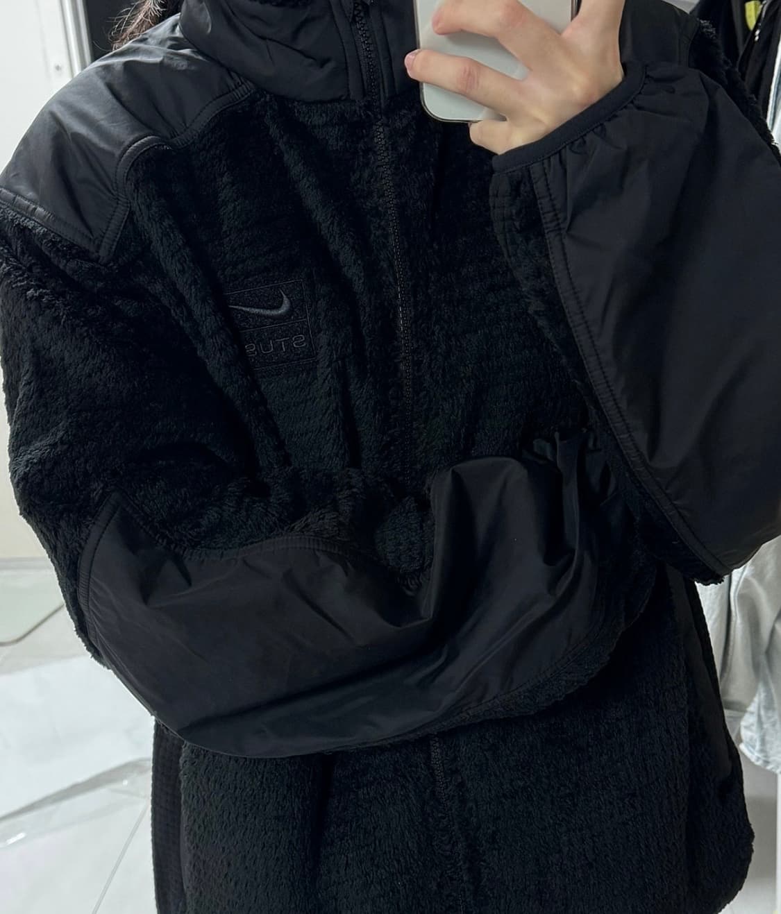 스투시 나이키 풀 집 플리스 블랙 상품이미지2