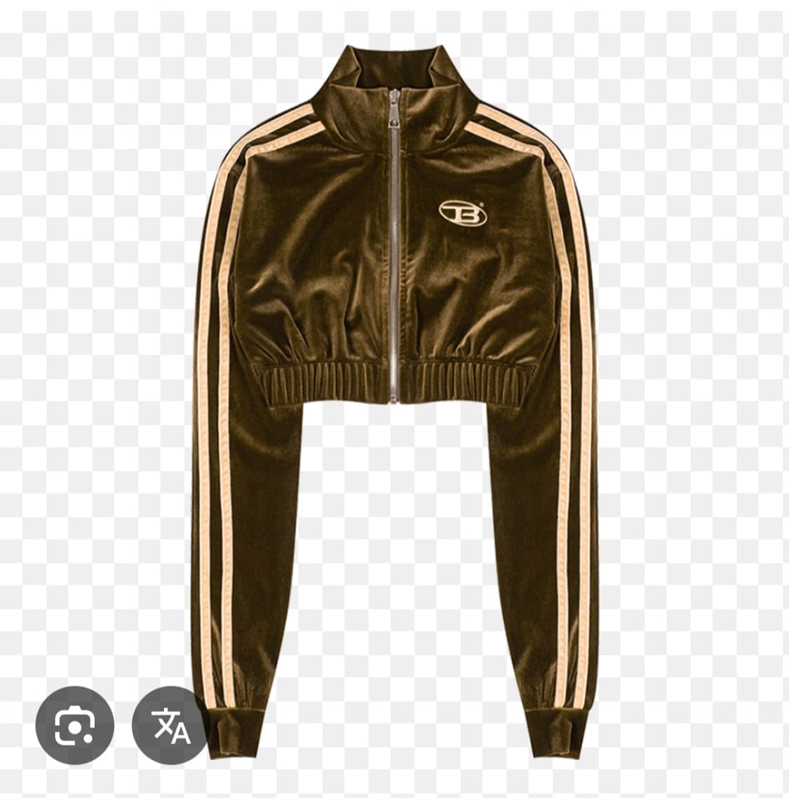 BORN TO WIN 본투윈 벨벳 크롭 트랙 자켓 카키 상품이미지3