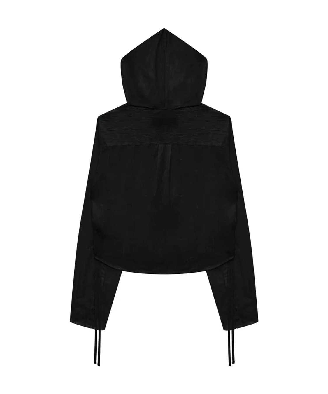 트리밍버드 Silky Wrinkled Hood Shirt (Black) 상품이미지6