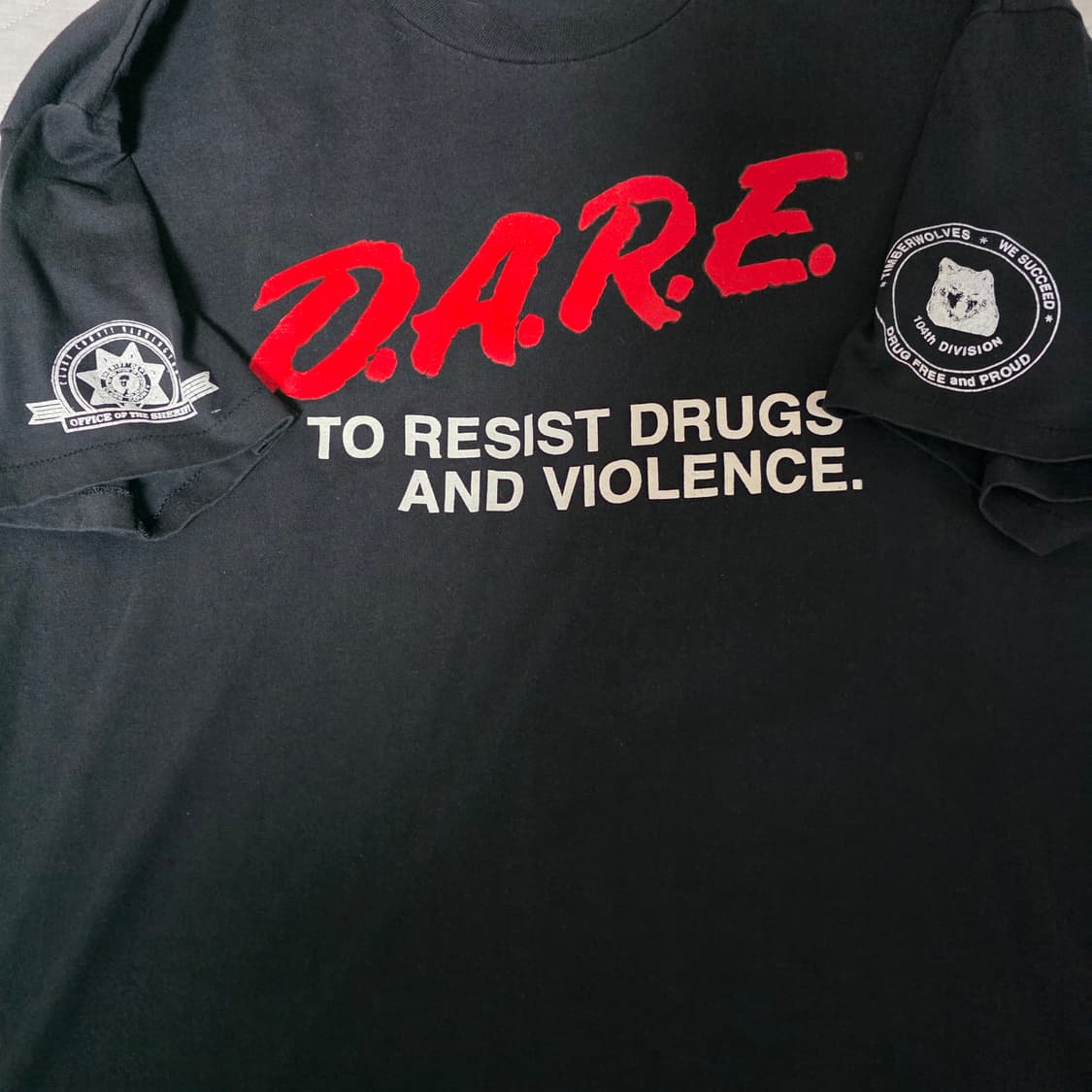 [XL] 90s 빈티지 DARE 티셔츠 블랙 ver. 헤인즈 50/50 상품이미지3