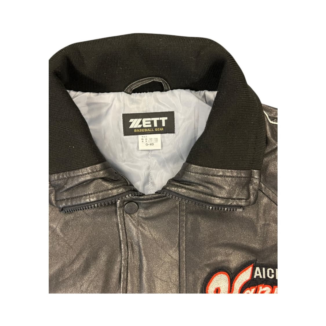 XL) 빈티지 JPN 제트 블랙 베이스볼 클럽 레더 점퍼 OJ-047 상품이미지3