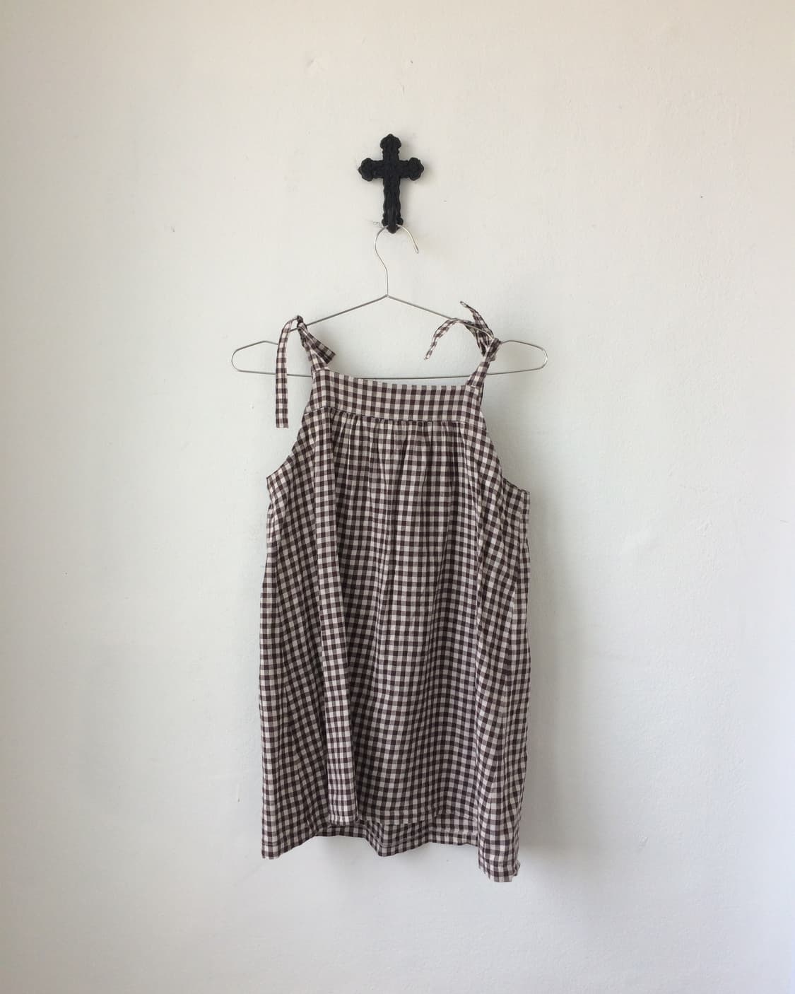 Check pattern sleeveless onepiece 상품이미지3