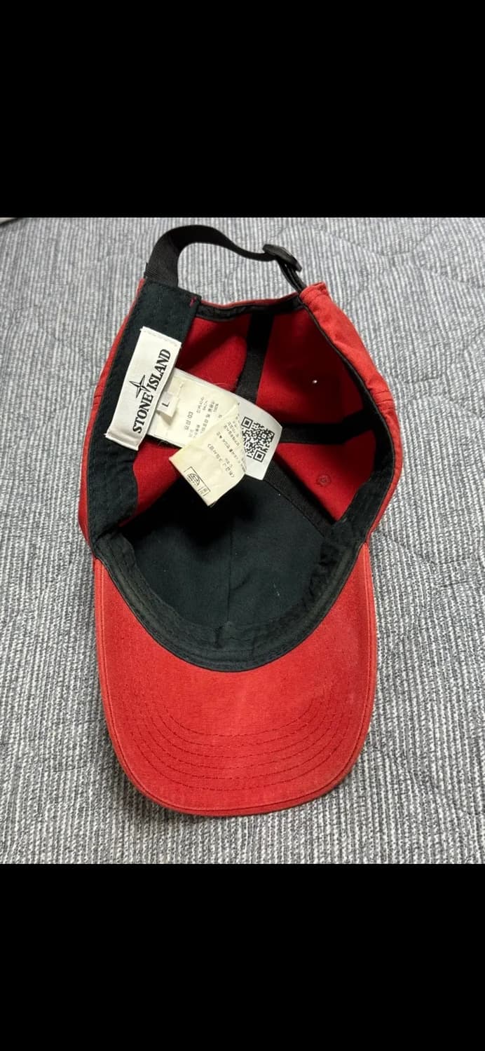 스톤아일랜드 레드 볼캡(L) 상품이미지4