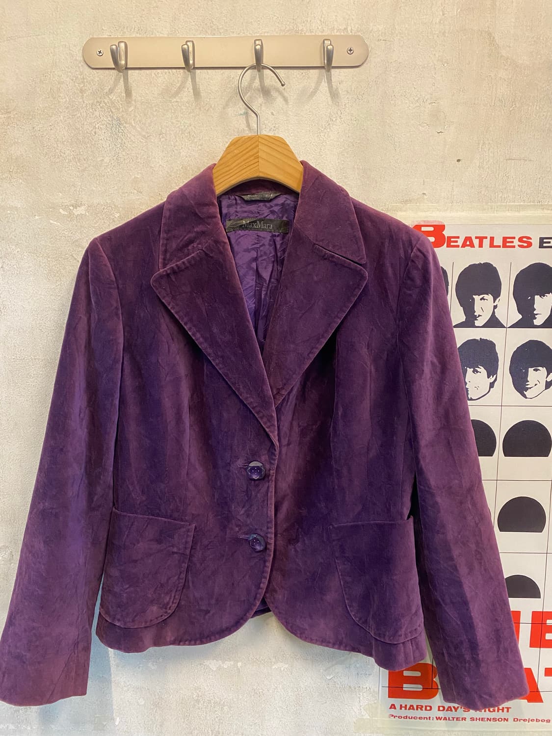 90s MaxMara vintage 퍼플 벨벳 자켓 상품이미지1
