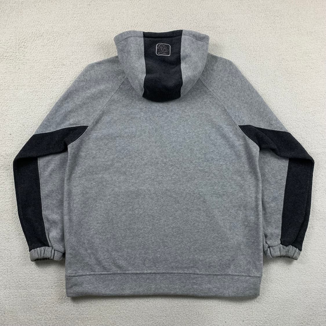 90s 올드스쿨 후부 빅로고 그레이 플리스 풀오버 후디 상품이미지2