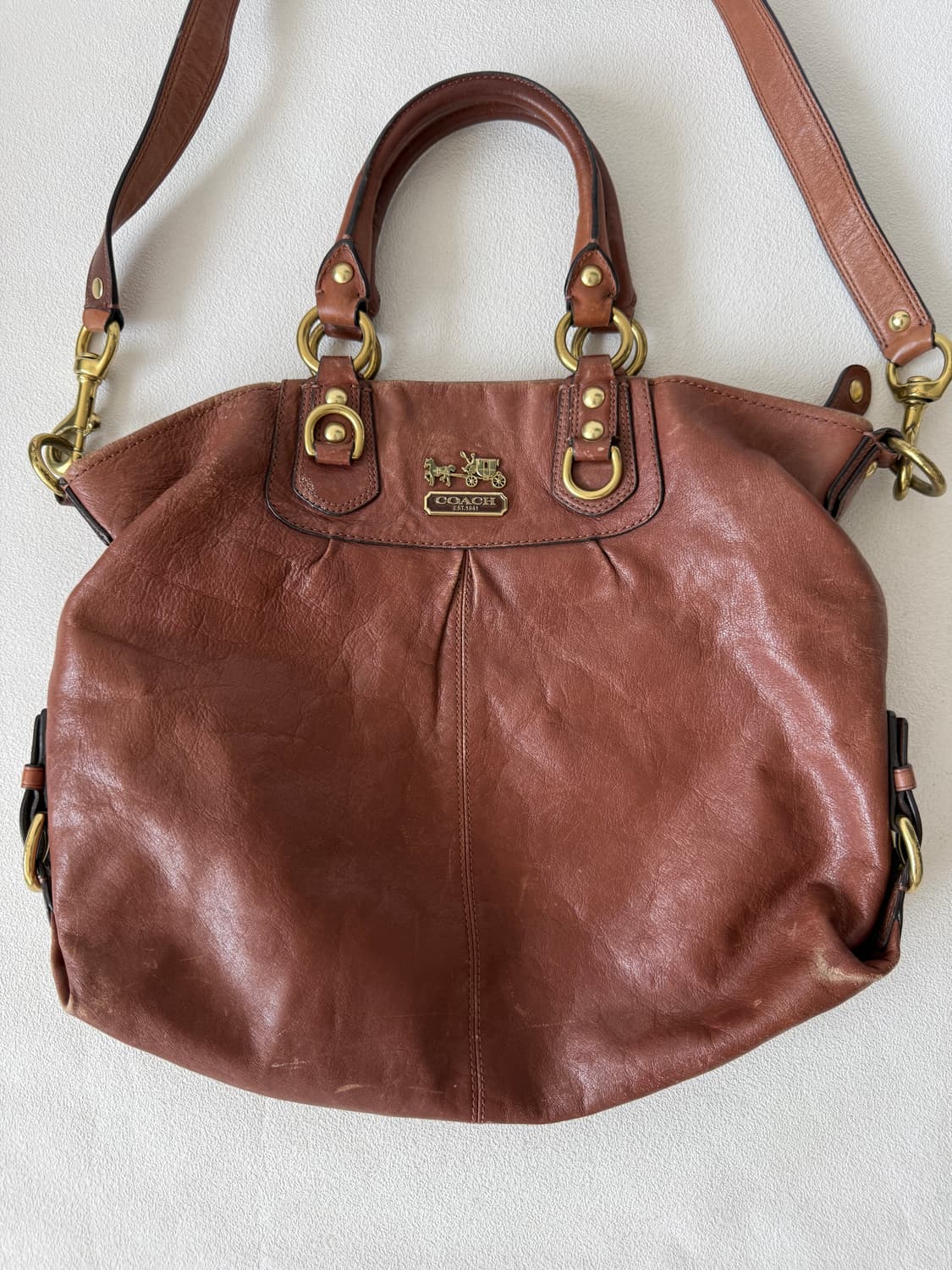 코치(COACH) 레더 토트백(숄더 가능, 사용감 확인) 상품이미지2