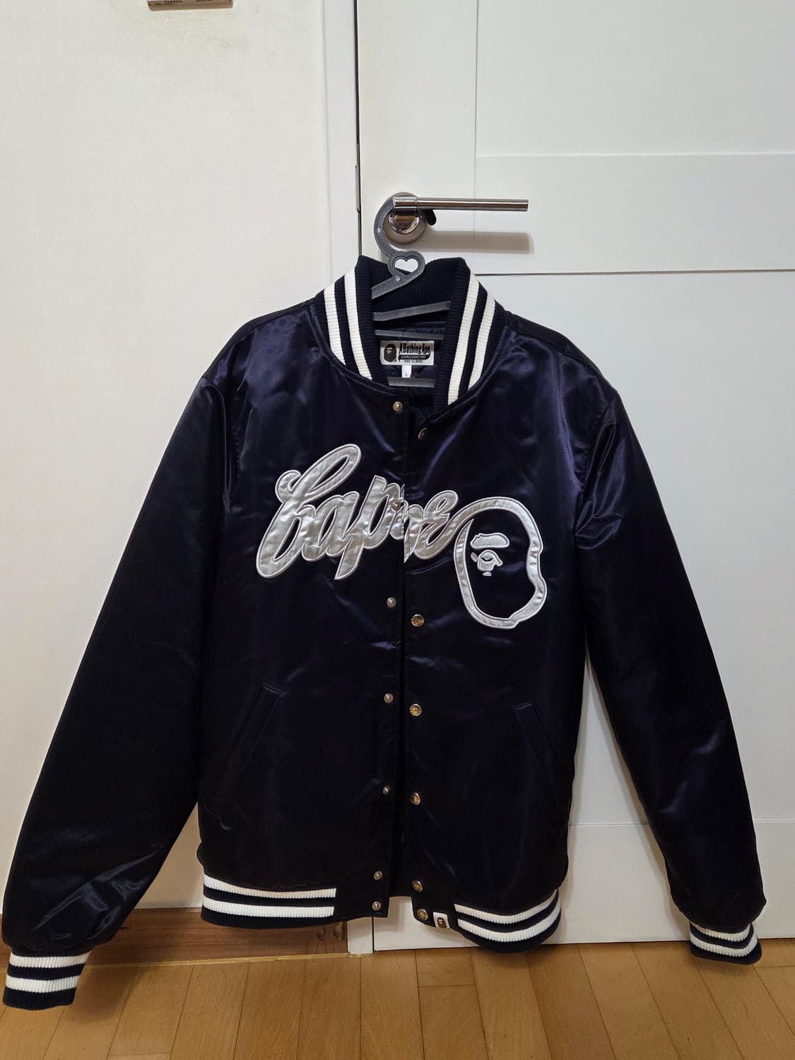 BAPE Baseball Jacket Navy L / 미착용 / 택O 상품이미지1