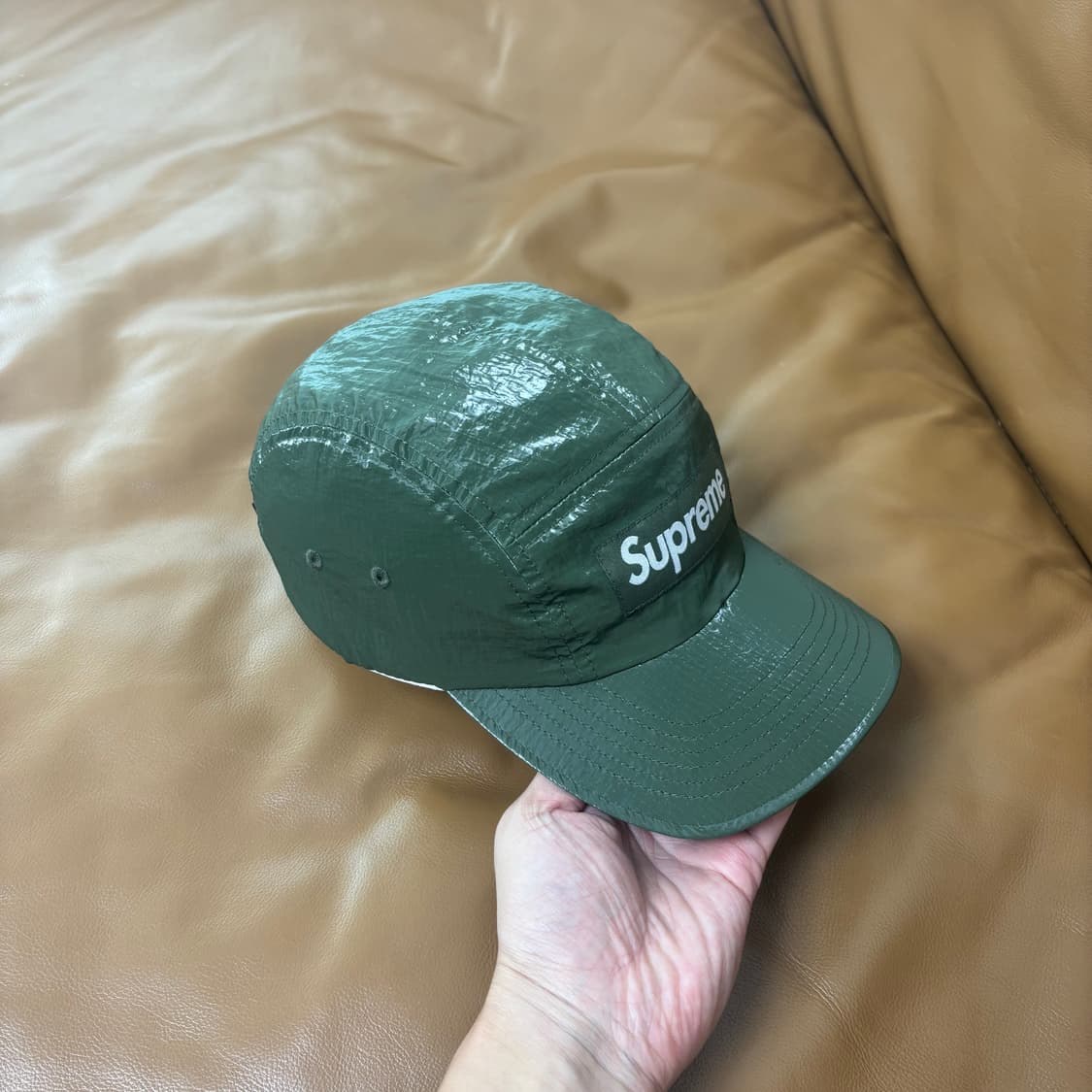 Supreme 슈프림 글로스 립스탑 카키 캠프캡 모자 (Khaki) 상품이미지3