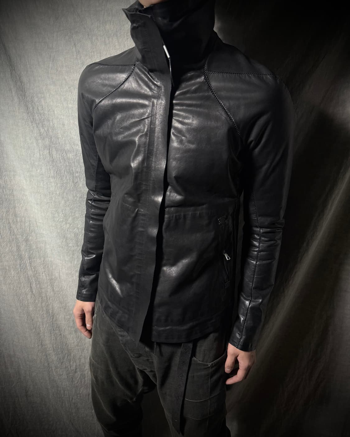 ISAAC SELLAM Down Leather Jacket 상품이미지2