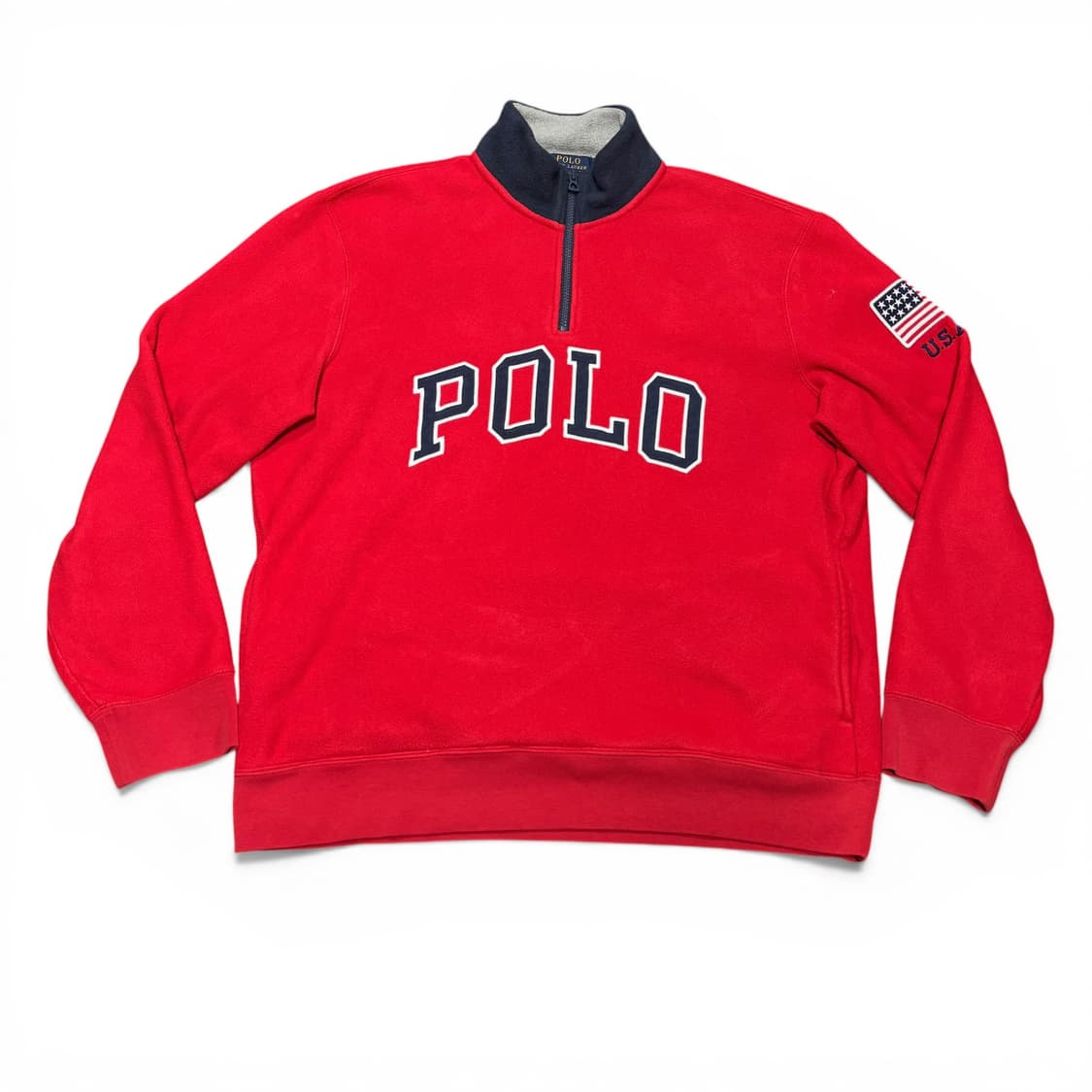 L 폴로 랄프로렌 빅로고 성조기 반집업 후리스 상품이미지1