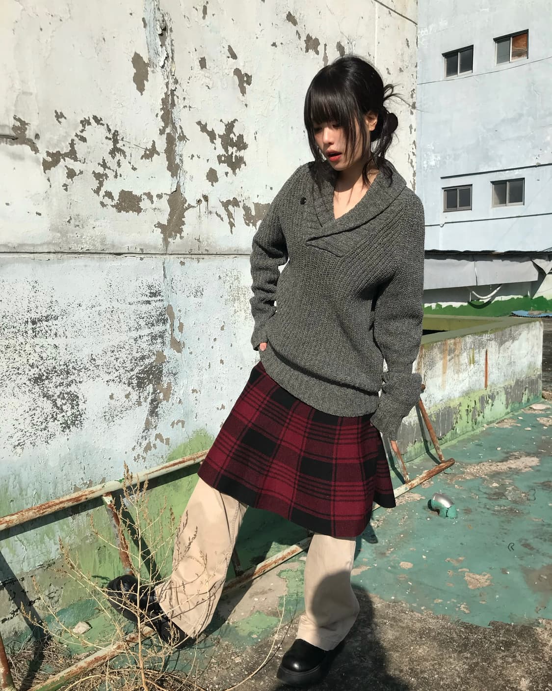 올드스쿨 니트 스커트 상품이미지1