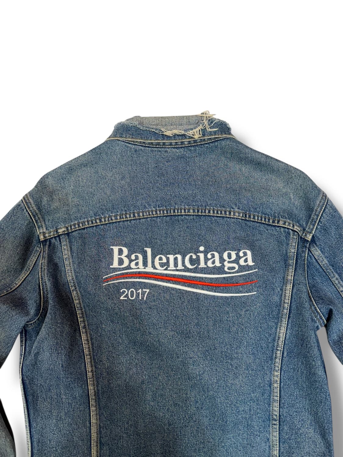 발렌시아가 2017 웨이브로고 데님 트러커 자켓 (M)  상품이미지2