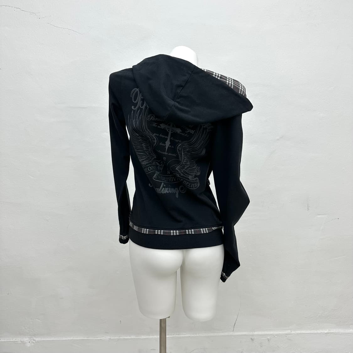 Skull embroidery punk hood zip 상품이미지1