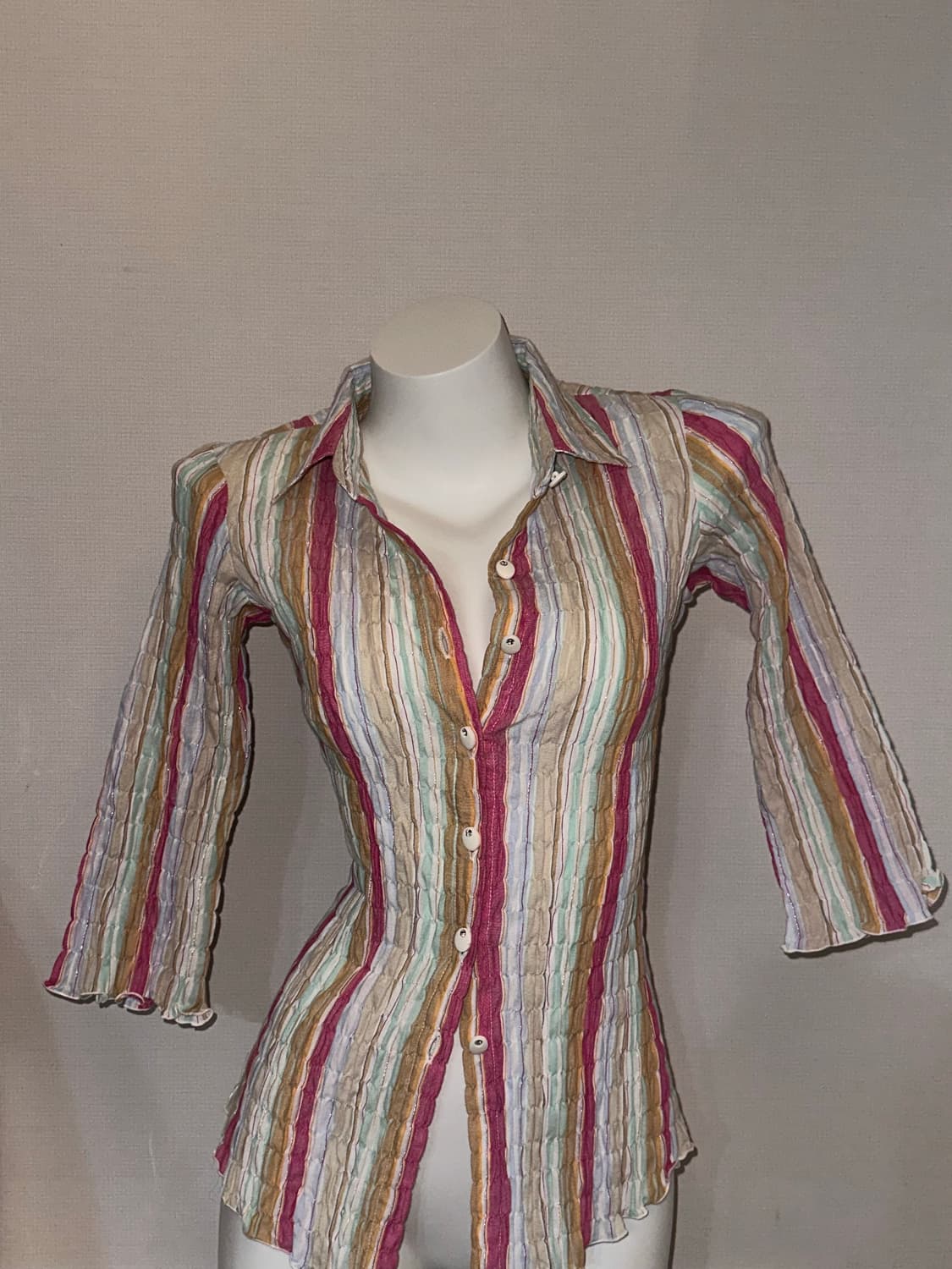 빈티지 스트라이프 슬림핏 7부 셔츠 상품이미지4