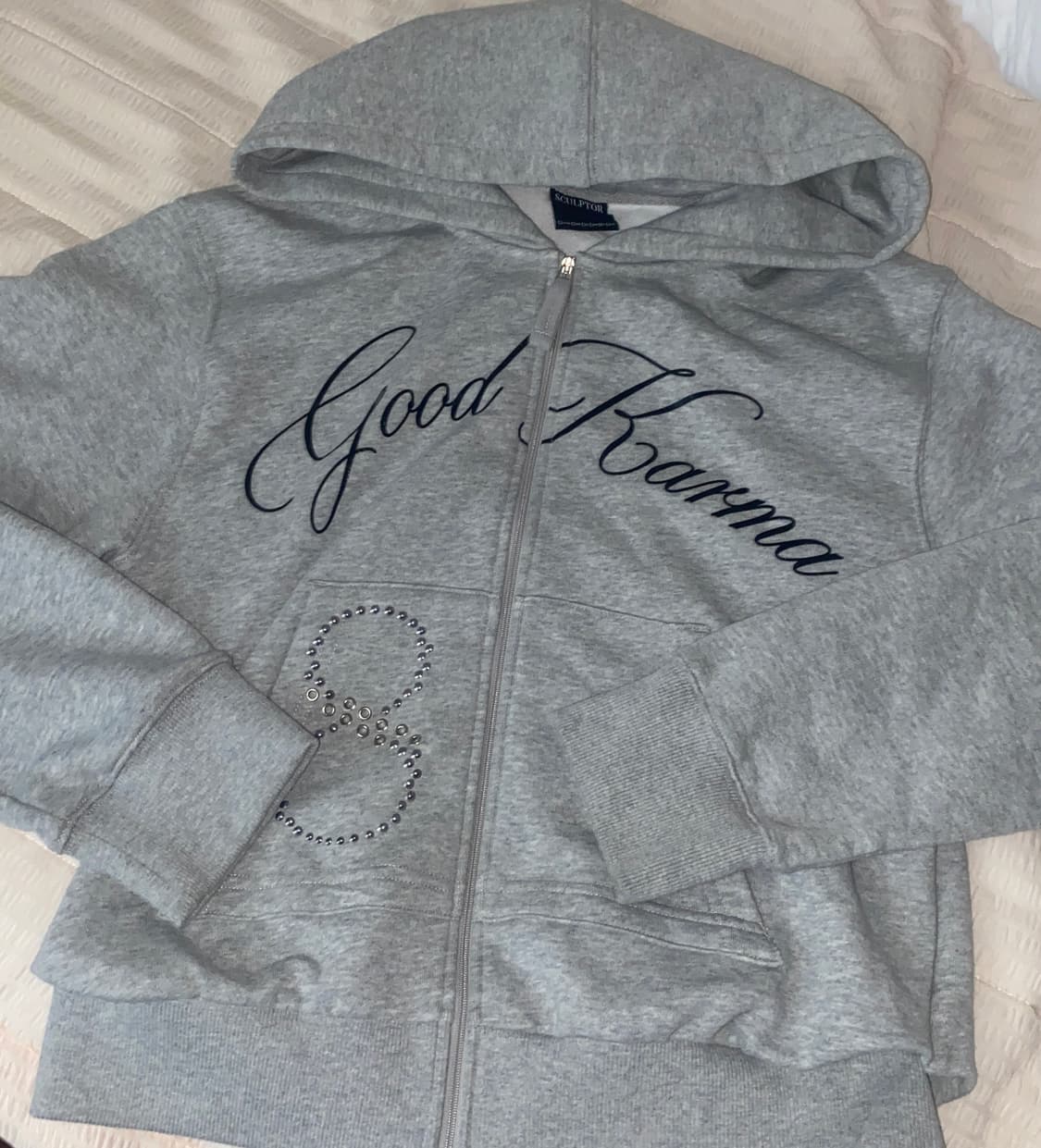 스컬프터 Sculptor Karma 카르마 후드 집업 멜란지 그레이 상품이미지1