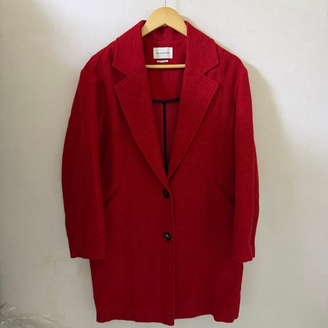 이자벨마랑 여성 레드 투버튼 코트 오버핏 (66-77) 상품이미지1