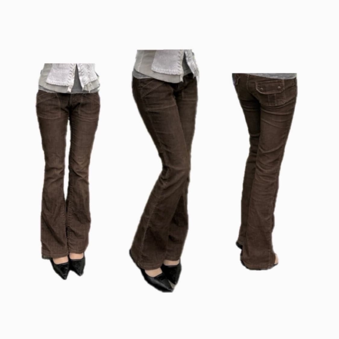일본 빈티지 y2k 브라운 페어리 부츠컷 팬츠 상품이미지2