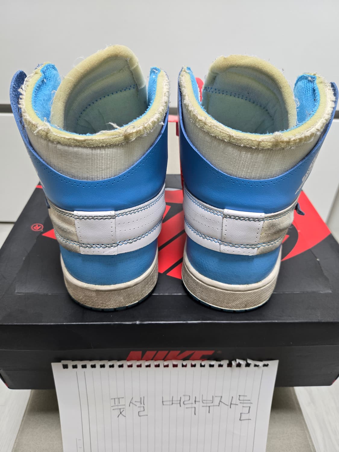 [300]나이키 x 오프화이트 에어조던1 UNC 블루 풀박스 상품이미지4