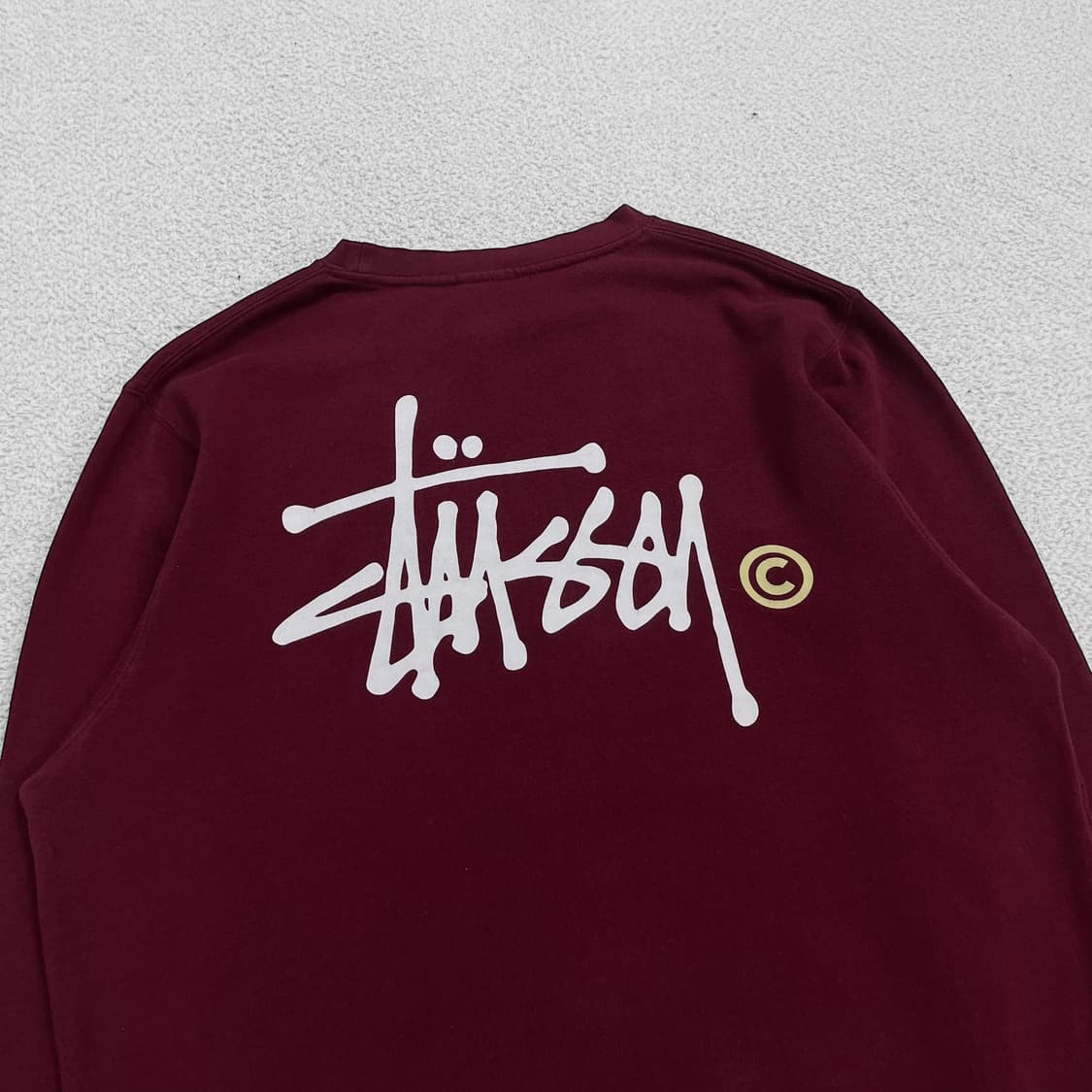 스투시 Stussy 베이직 로고 크루넥 맨투맨 버건디 상품이미지3