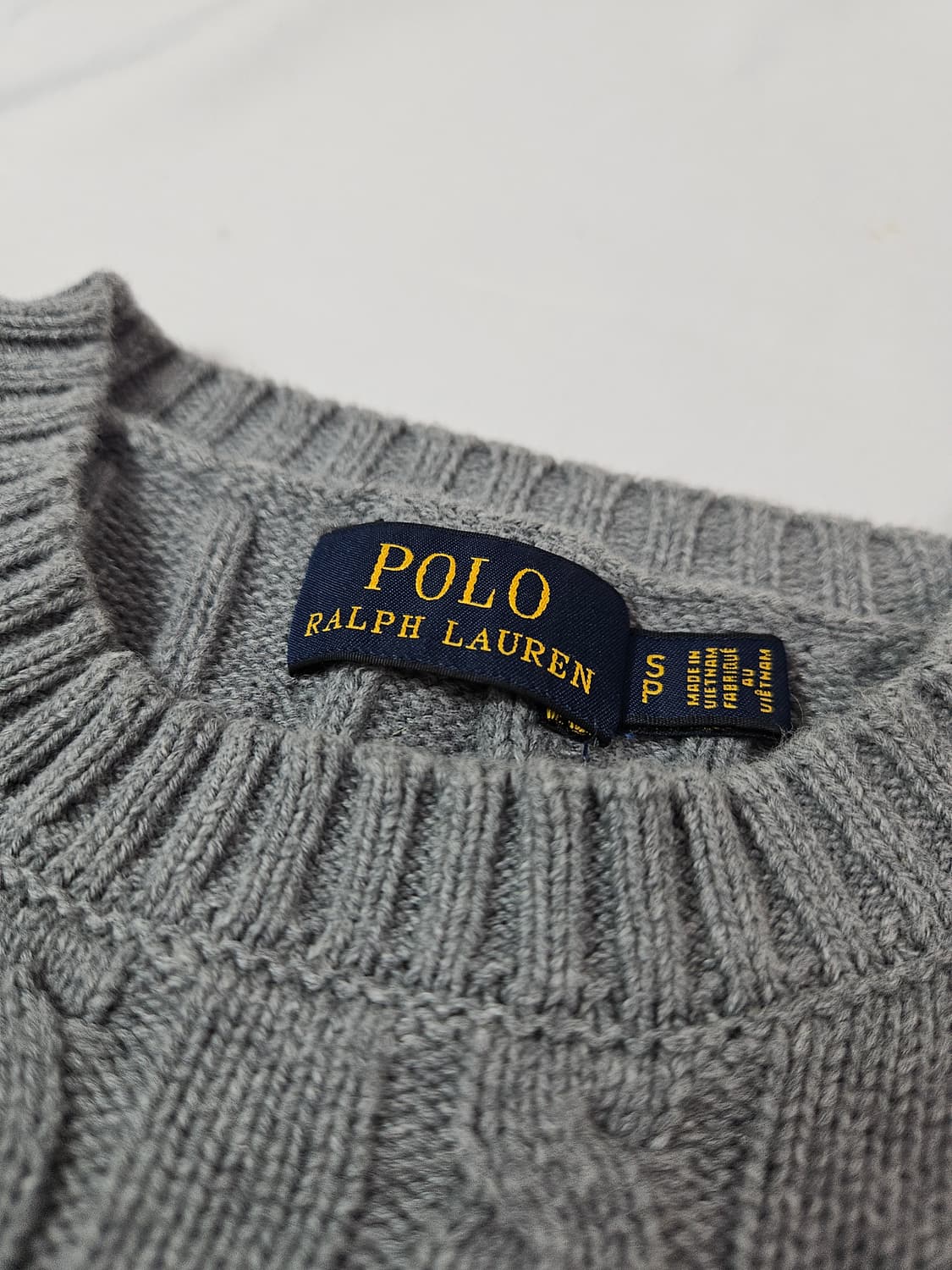 폴로 랄프로렌 신형 케이블니트 꽈배기 스웨터 여성 S 그레이 상품이미지4