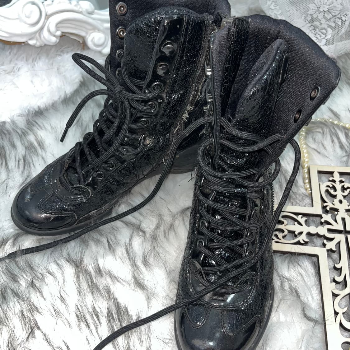 복서 블랙 글로시 스니커즈 상품이미지5