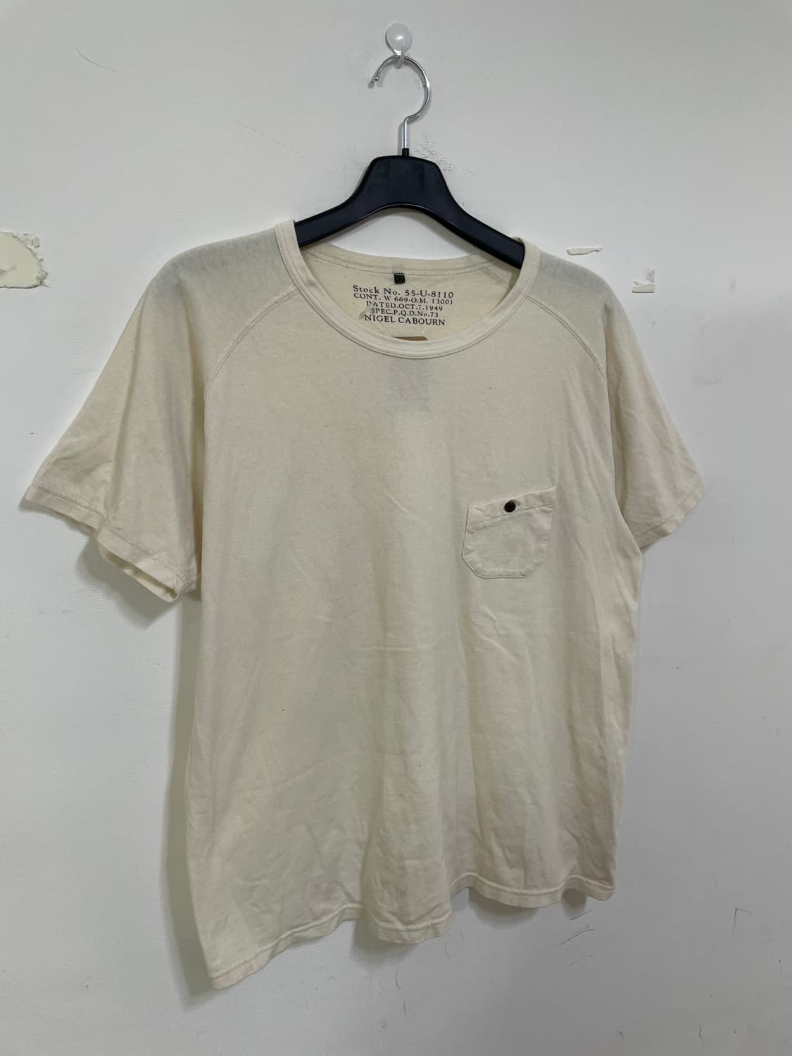 나이젤카본 포켓 반팔 티셔츠 아이보리 상품이미지1