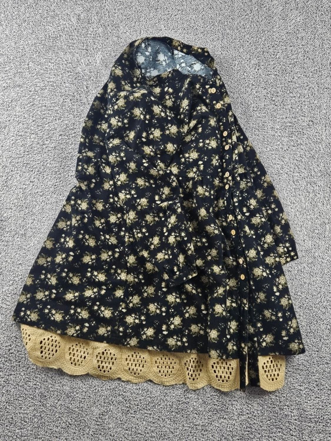 빈티지 플라워 패턴 레이스 원피스 ( L추정 ) / 11251 상품이미지4