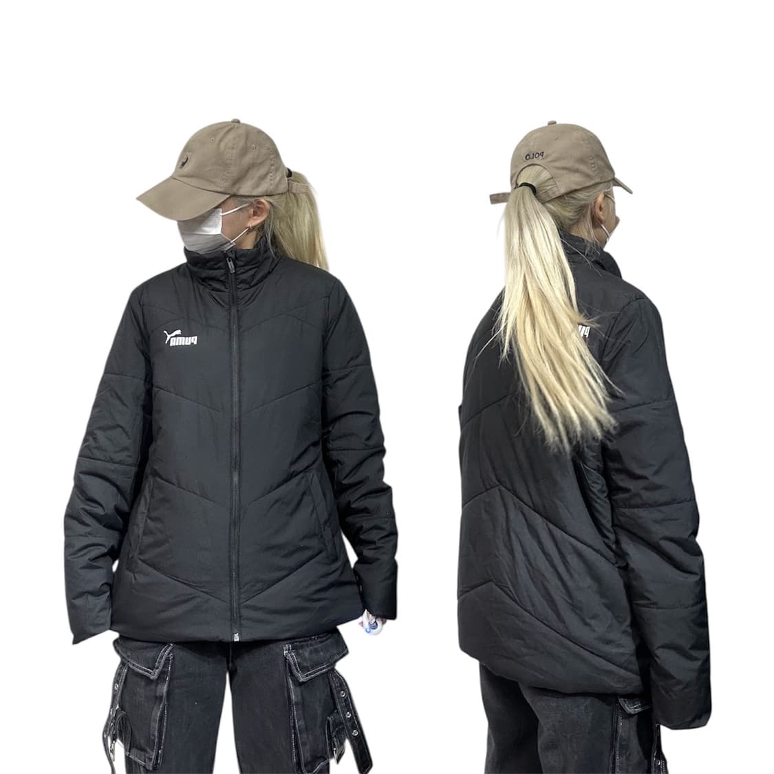 푸마 블랙 오버핏 패딩 점퍼 잠바 XL 상품이미지1