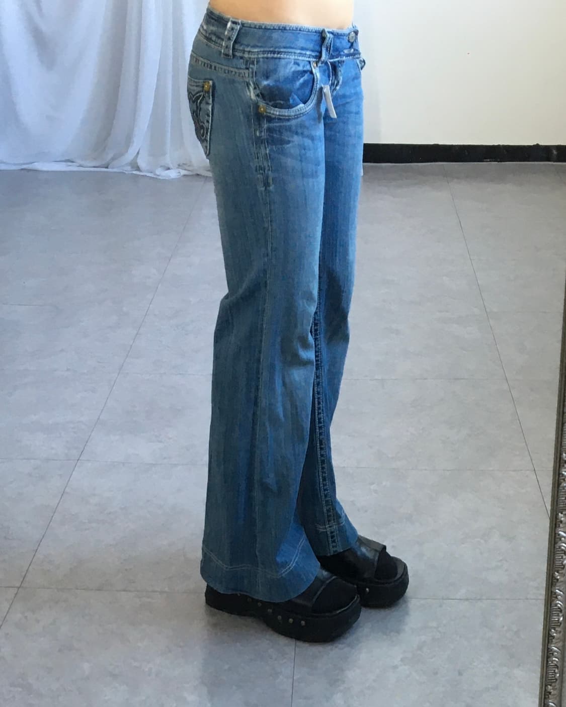 Back pocket point denim pants 상품이미지6