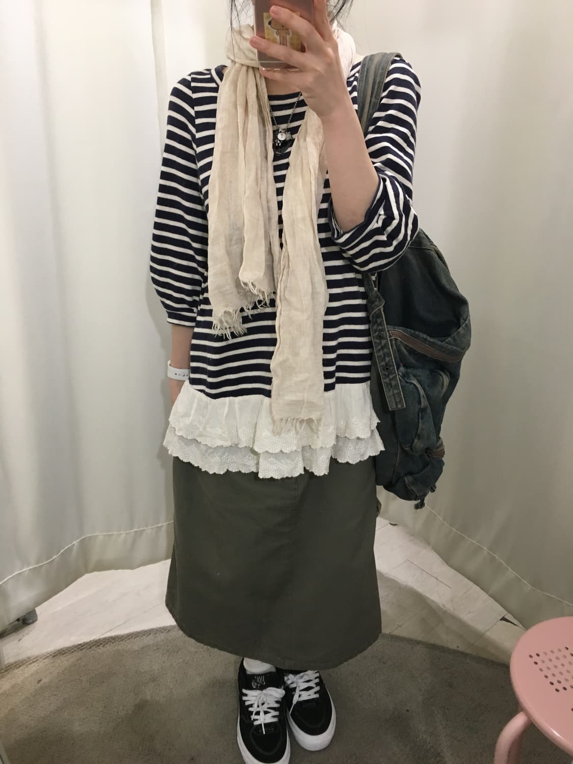 stripe lace top 상품이미지3