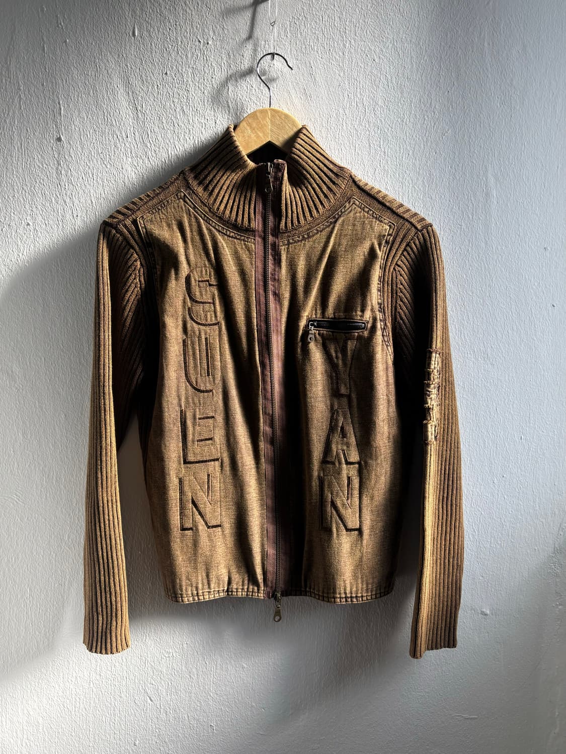 Vintage Brown Two-way Knit Zip-up 상품이미지4