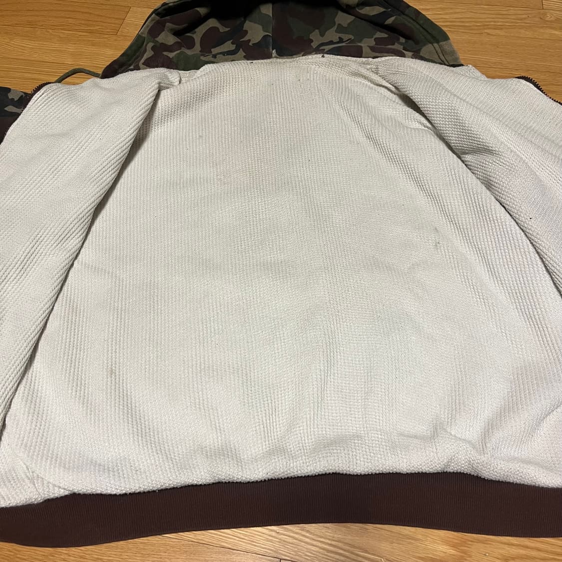 [XL] 90s USA 빈티지 우드랜드 카모 후드집업 상품이미지3