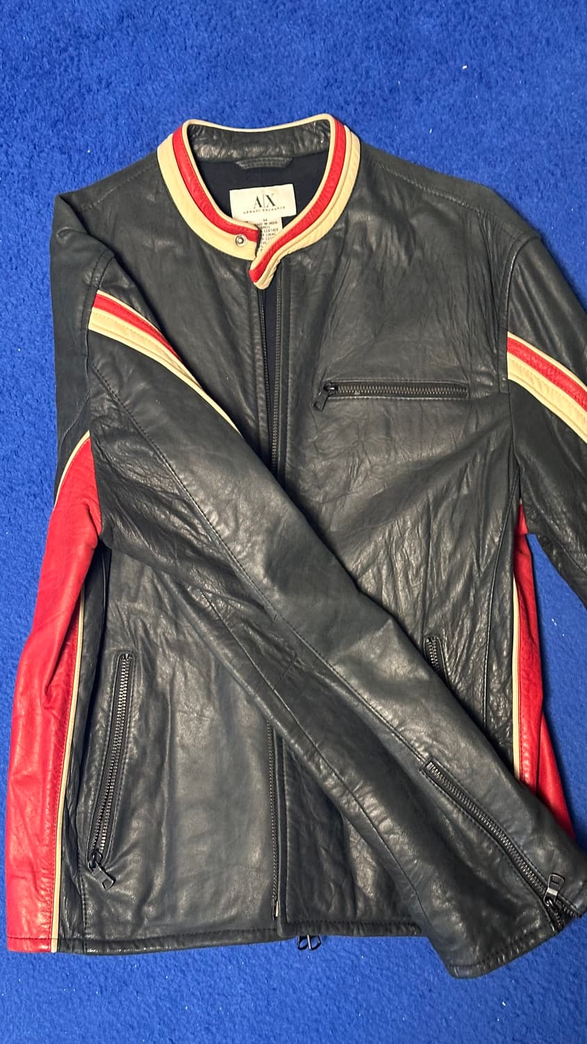 아르마니 익스체인지 양가죽 모터사이클 자켓 M 상품이미지3