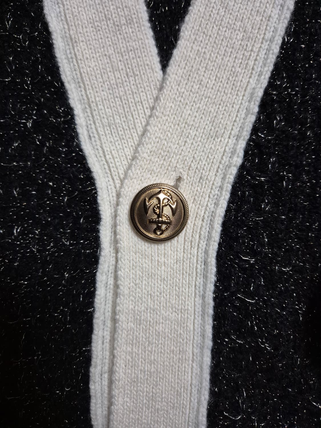 시스템옴므 트위드 배색 가디건 105 블랙 상품이미지4