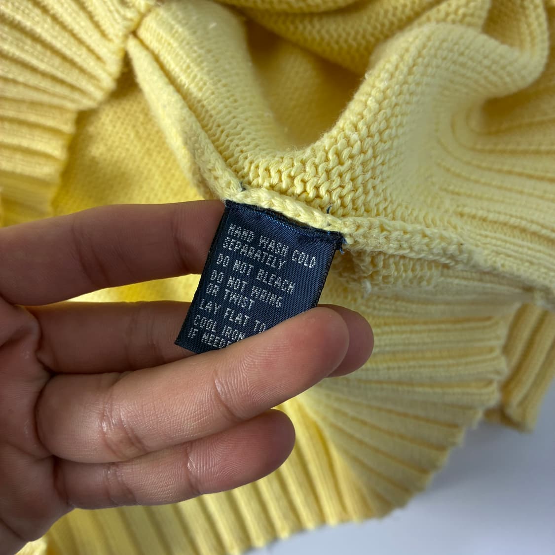 Polo 폴로 랄프로렌 크림 옐로우 코튼 라운드 니트 상품이미지5