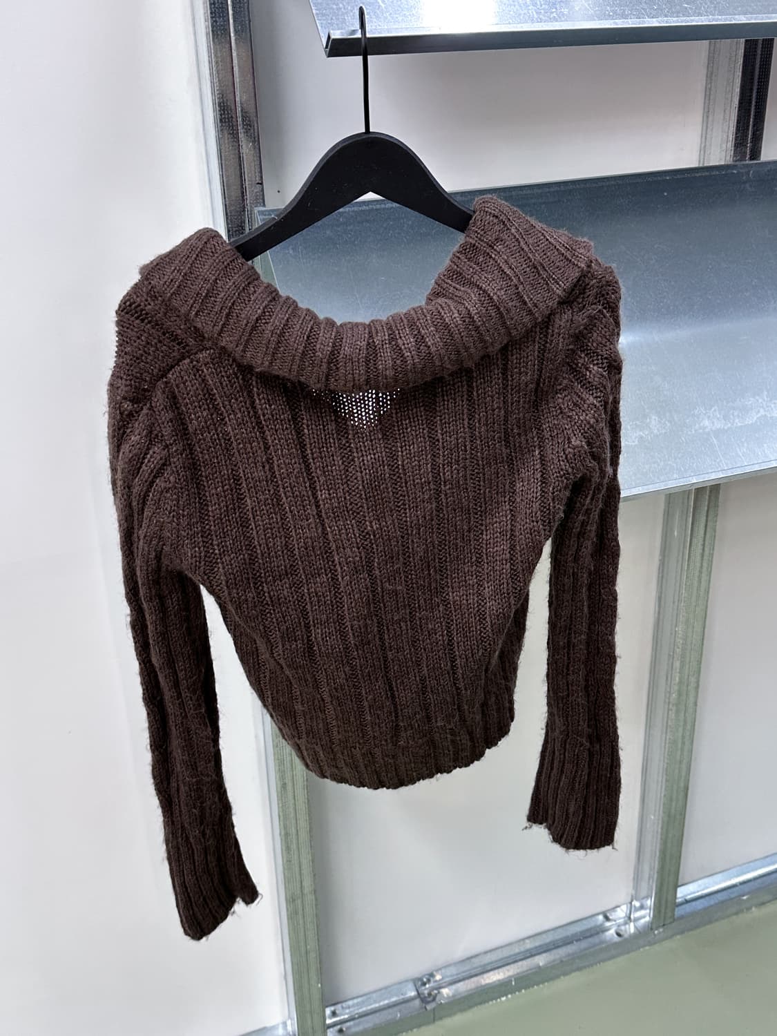 brown collar duffle short cardigan 상품이미지3