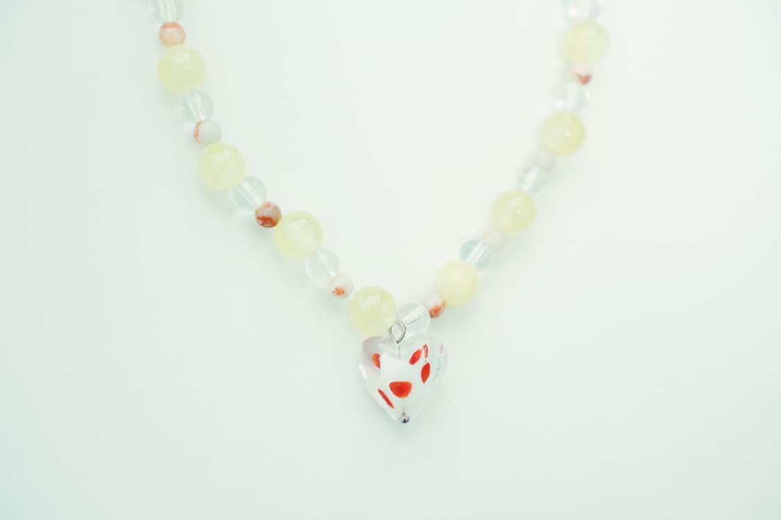 빈티지 비즈 목걸이 big heart necklace 상품이미지1