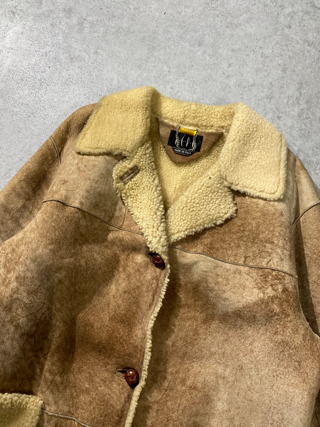 [M] 90s PEPE 이태리메이드 양가죽 시어링 레더코트 상품이미지3