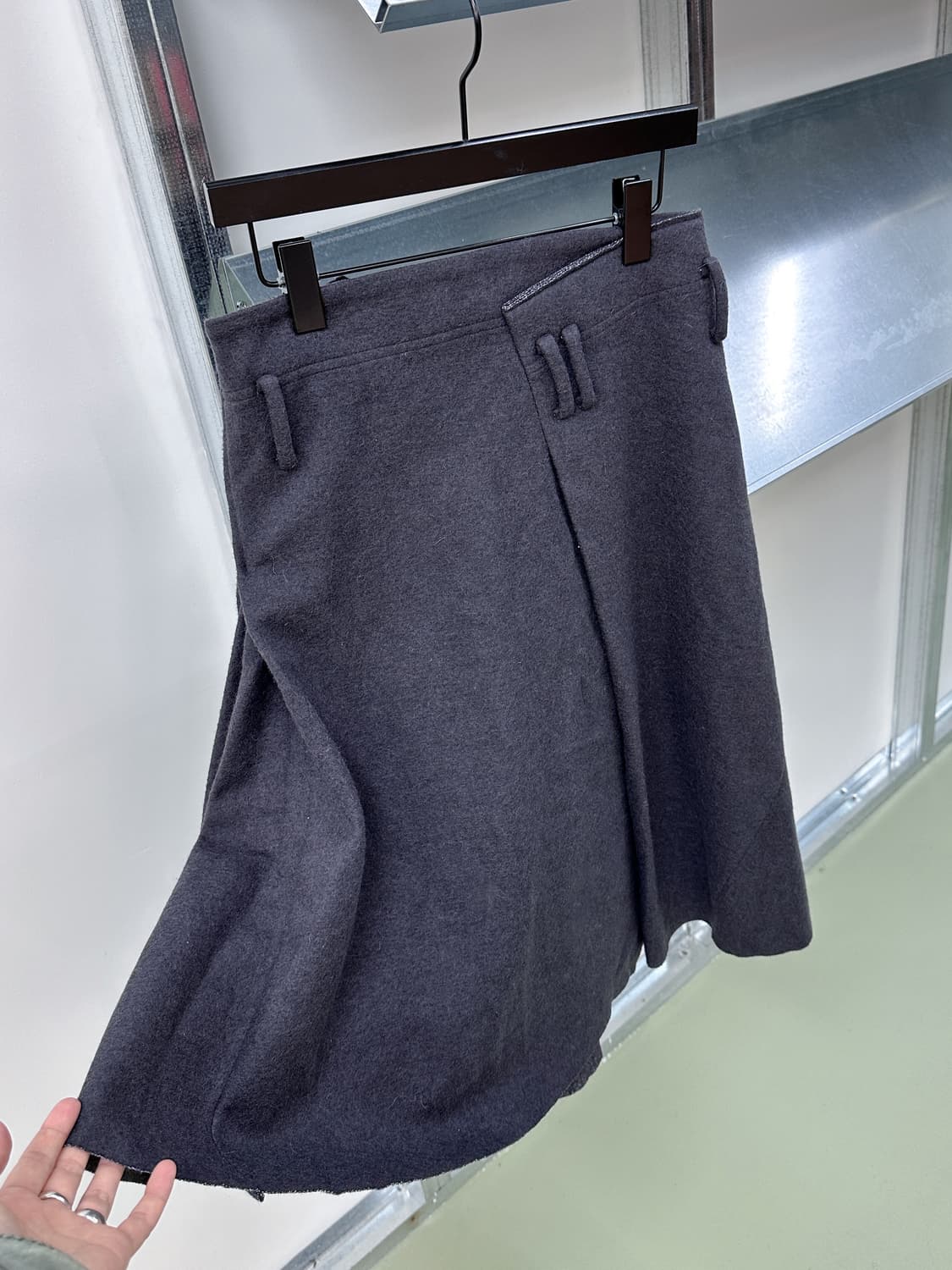 charcoal side zipper wrap skirt 상품이미지6