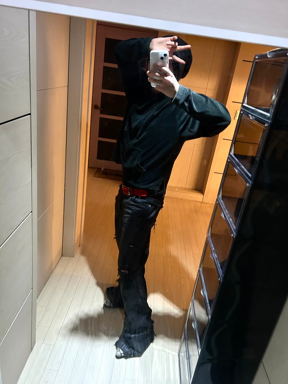 Velvet Black Slim Hoodie  상품이미지7