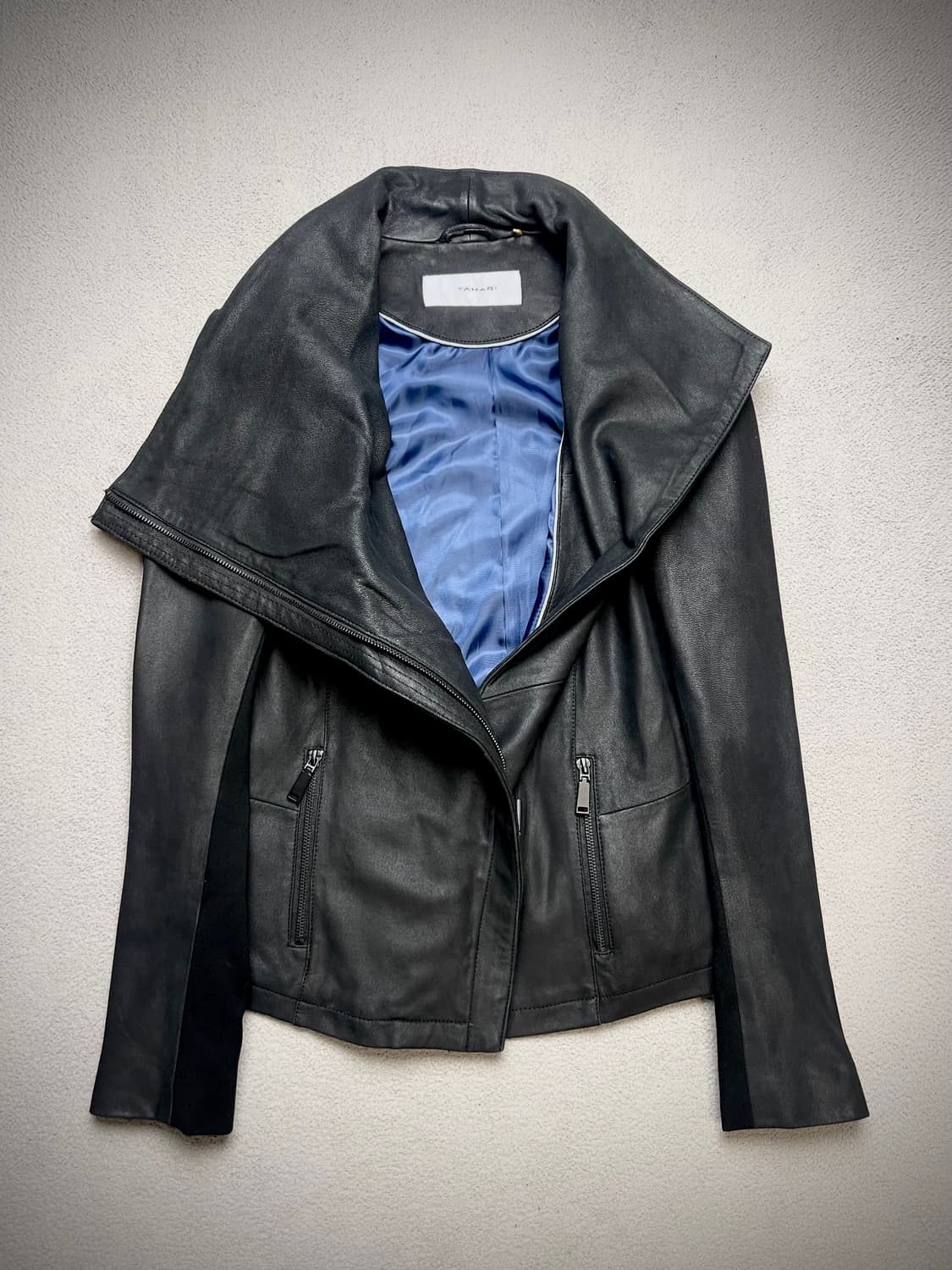 [S] T TAHARI 하이넥 레더자켓 - 양가죽자켓 상품이미지3