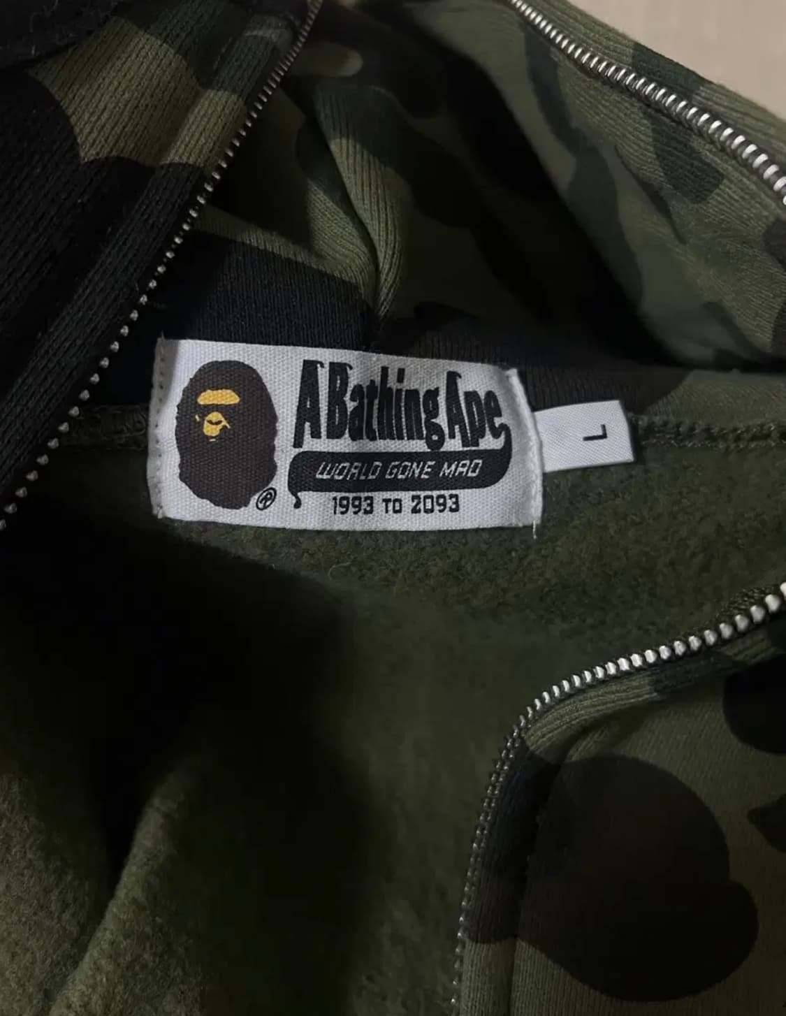 베이프 녹계 후드집업 /L 상품이미지6