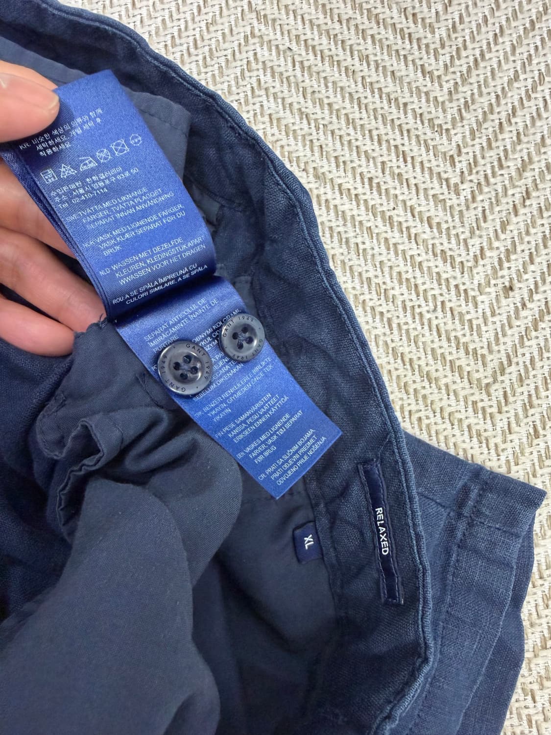 정품) GANT 간트 남성 네이비 린넨 반바지 XL(38인치) 상품이미지6