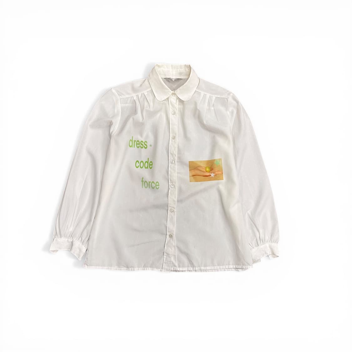 Round Collar Dot Printing Shirt 상품이미지2