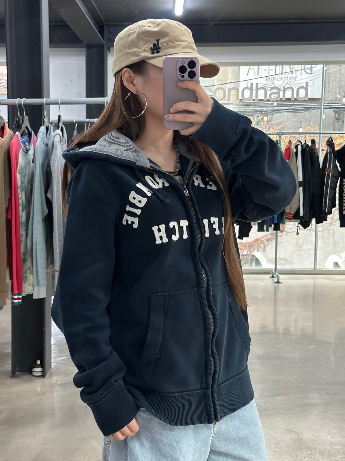 아베크롬비 머슬핏 후드집업 네이비 상품이미지1