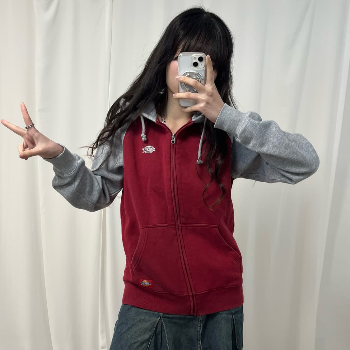 Dickies burgundy hood zip-up  상품이미지2