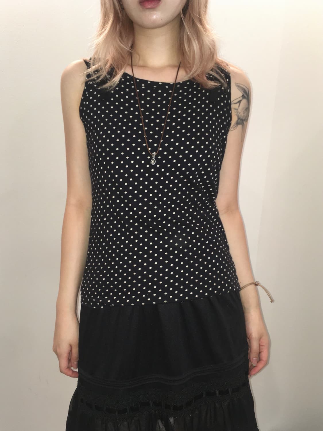 jpn vintage black dot sleeveless 상품이미지1